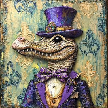 Mardi Gras Sign, Top Hat Sign, DCO-13118, Sign For Wreath, 10x10
